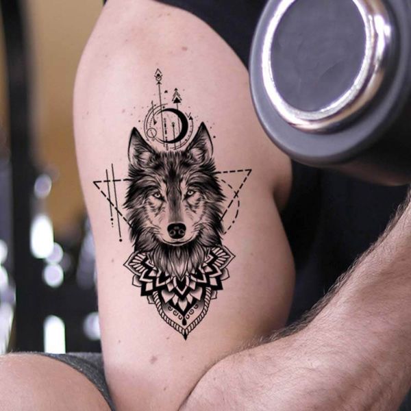 Tattoo sói bắp tay đẹp dành cho nam