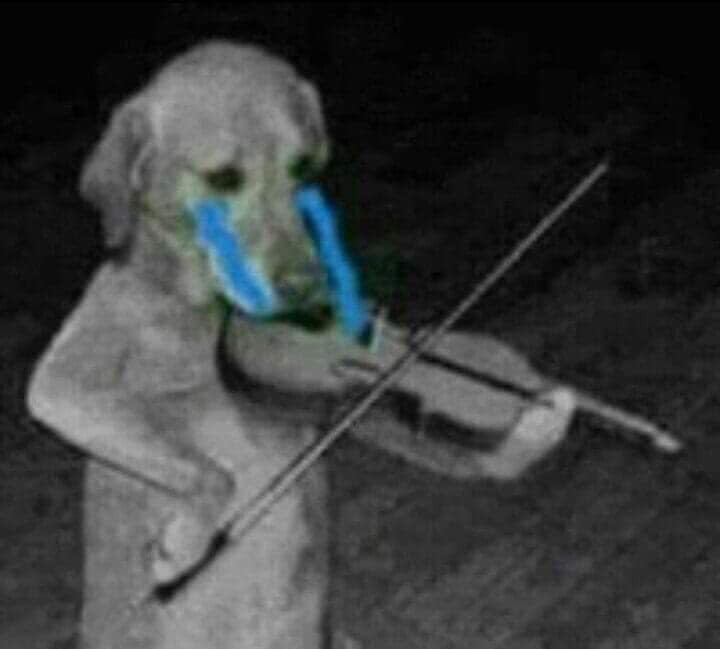 Chú chó vừa kéo đàn violin vừa khóc nước mắt thành dòng