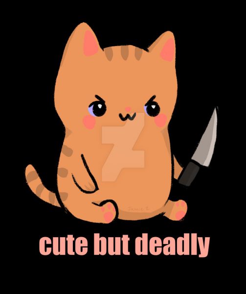 Meme mèo cầm dao hài hước