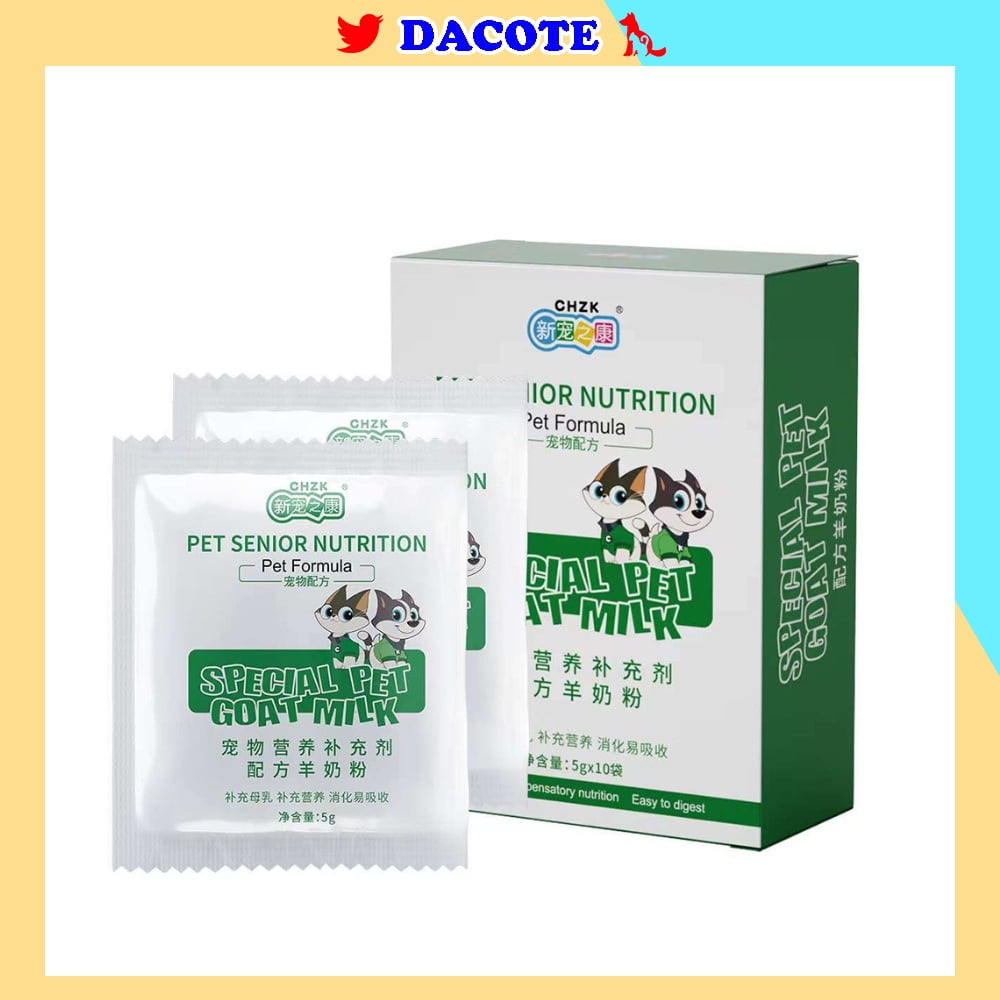 Sữa bột dê cho chó mèo con DACOTE gói 5g bổ sung dinh dưỡng cho người nuôi sớm | Shopee Việt Nam