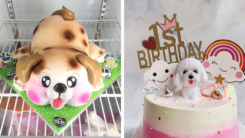 Bánh sinh nhật con chó 3D